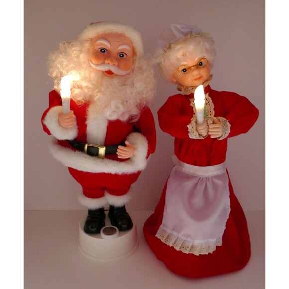 Santa's Best Mr & Mrs Santa Claus Lighted Animated Motionette Figures WORKS - Picture 2 of 16